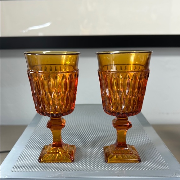 Indiana Glass Orange and Brown Drinkware Set for Dining - Picture 3 of 9